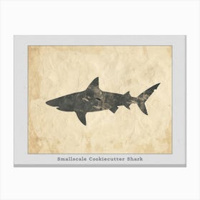 Smallscale Cookiecutter Shark Silhouette 1 Poster Canvas Print