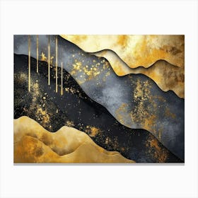 Abstract Gold And Black Painting 1 Canvas Print