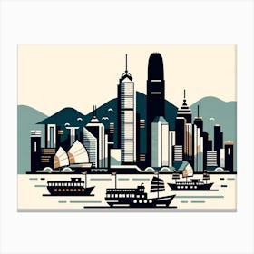 Hong Kong City Skyline 2 Canvas Print