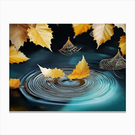 Autumn Leaves In Water Canvas Print