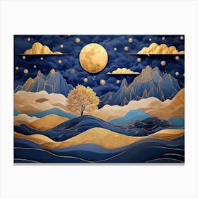 Moonlight Landscape Canvas Print