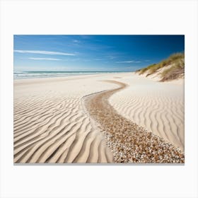 Coastline Scene Capturing The Essence Of Avocation And Nature Blending Smooth Brown Tones And Textu (2) Canvas Print