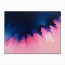 Abstract Wavy Lines In Pink, Blue, And White Canvas Print