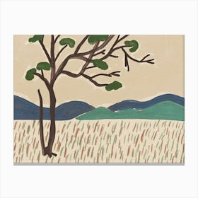 Tree In A Field Canvas Print