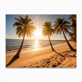 Sunset On The Beach Canvas Print