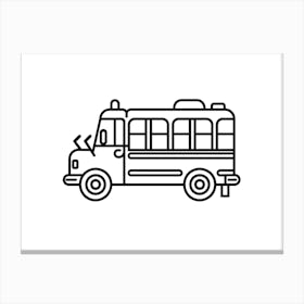 School Bus Icon Vector Illustration 1 Canvas Print