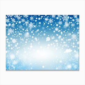 Template Snowfall Pattern Defocused Flier Holiday Frost Snowflake Fall Season Shine Blue (12) Canvas Print