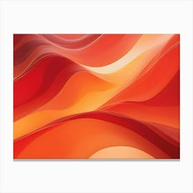 Abstract Image Of Wavy, Flowing Lines In Red And Orange Colors Creating A Dynamic And Energetic Background Canvas Print