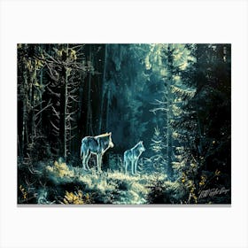 Track Of The Wolf - Two Gray Wolves Canvas Print