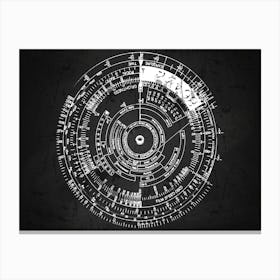 Clock On A Blackboard - Star map blackboard, Zodiac map Canvas Print