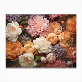 Baroque Peonies Canvas Print