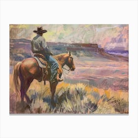 Cowboy In Wyoming 1 Canvas Print