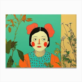 Girl In A Garden Canvas Print