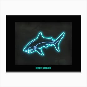 Neon White Tip Reef Shark 6 Poster Canvas Print