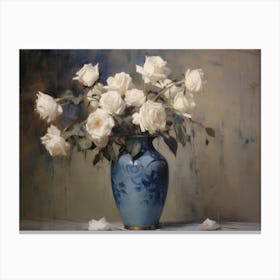 French Decor Flower Oil Painting Canvas Print