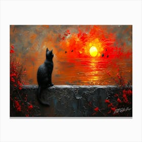 Sunset Cat - Cat Suns Catcher Canvas Print