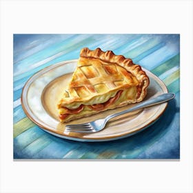 Slice Of Apple Pie On A Plate Canvas Print