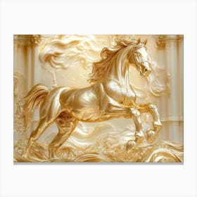 Golden Of Sculpture Motion Canvas Print