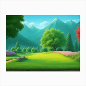 Beautiful Nature Landscape Illustration 19 Canvas Print