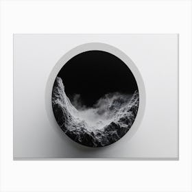 Black And White Image Of A Mountain Canvas Print