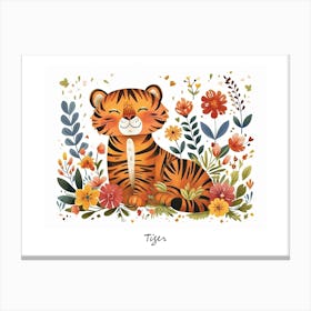 Little Floral Tiger 1 Poster Canvas Print
