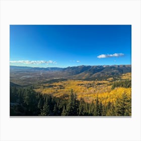 Alpine Landscape Bathed In The Warm Glow Of Autumn Colors Expansive Mountains Stretching Into The H (1) Canvas Print