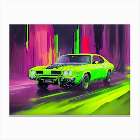 Neon Car Canvas Print