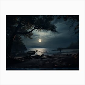 Moonlight Over The Water 1 Canvas Print