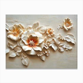 Beautiful Flower 3d Relief Art Canvas Print