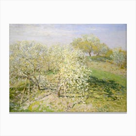 Spring (Fruit Trees In Bloom), (1873), Claude Monet Canvas Print