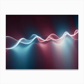 An Abstract Image Of A Flowing, Glowing Line In Shades Of Blue And Pink Against A Dark Background Canvas Print