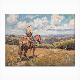 Cowboy In Black Hills South Dakota 2 Canvas Print