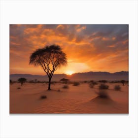 Sunset In The Desert 4 Canvas Print