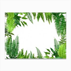 Nature Fern Square Hipster Blank Floral Blue Exotic Pastel Modern Fashion Plant Style T (13) Canvas Print