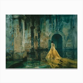 Woman In A Yellow Dress Canvas Print