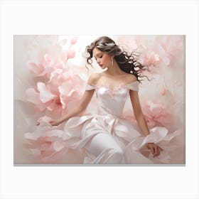 Girl In A White Dress Canvas Print