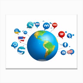 Social Media World Canvas Print