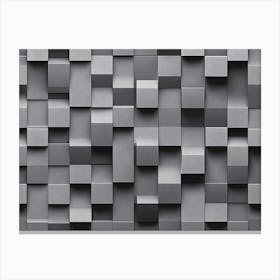 3d Design with Gray Squares Canvas Print