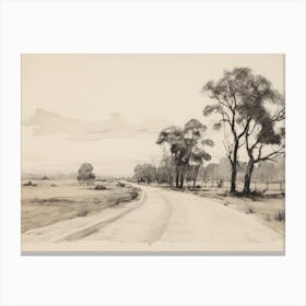 Vintage Landscape Sketch Canvas Print