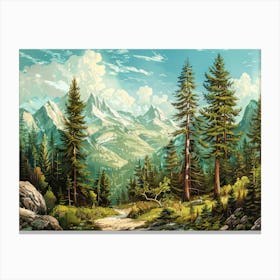 Retro Mountains 5 Canvas Print