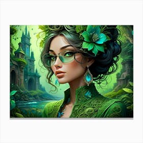 Green Witch Canvas Print