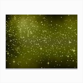 Green Full Tone Shining Star Background Canvas Print