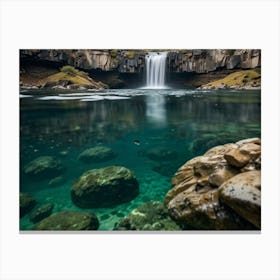 Waterfall In Iceland Canvas Print