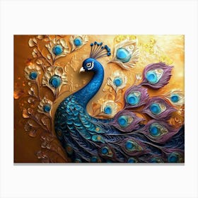 Colorful Peacock 14 Canvas Print