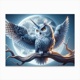 Magical Unicorn-Owl Fantasy Canvas Print