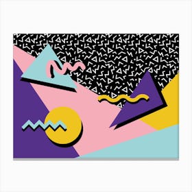 Memphis Pattern Retro Synthwave 80s Nostalgia Outrun Shapes Artwork Canvas Print