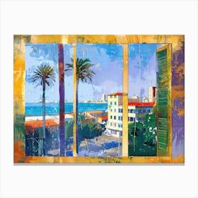 Tel Aviv From The Window View Painting 2 Canvas Print