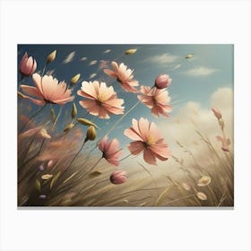 Flowers In The Wind Painting Canvas Print