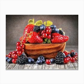 Berries In A Bowl Canvas Print
