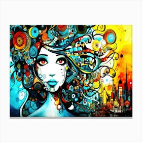 Abstraction - Portrait Colorful Canvas Print